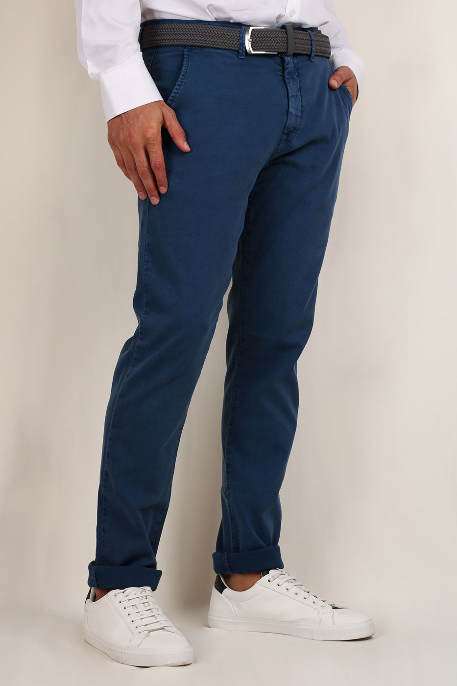 Pantalón Classic Fit Dril Textura Azul