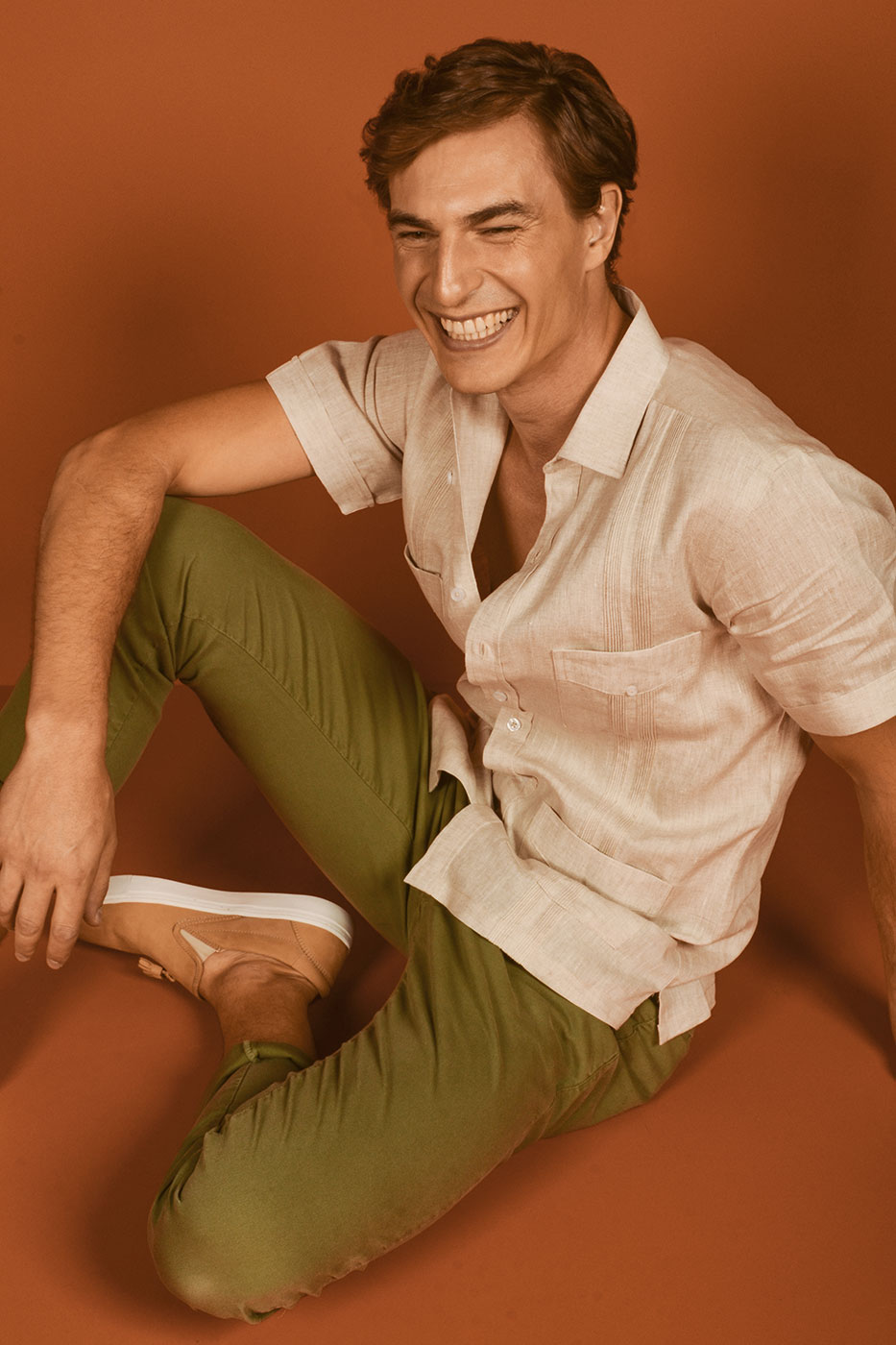 Pantal?n Classic Fit Dril Textura Verde