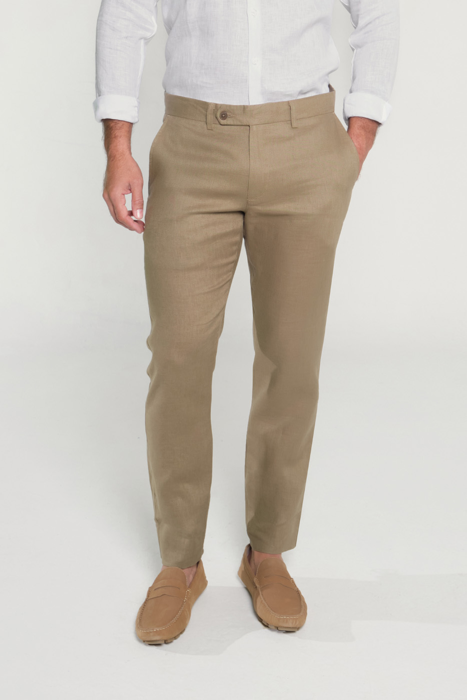 Pantalón Slim Lino Olive