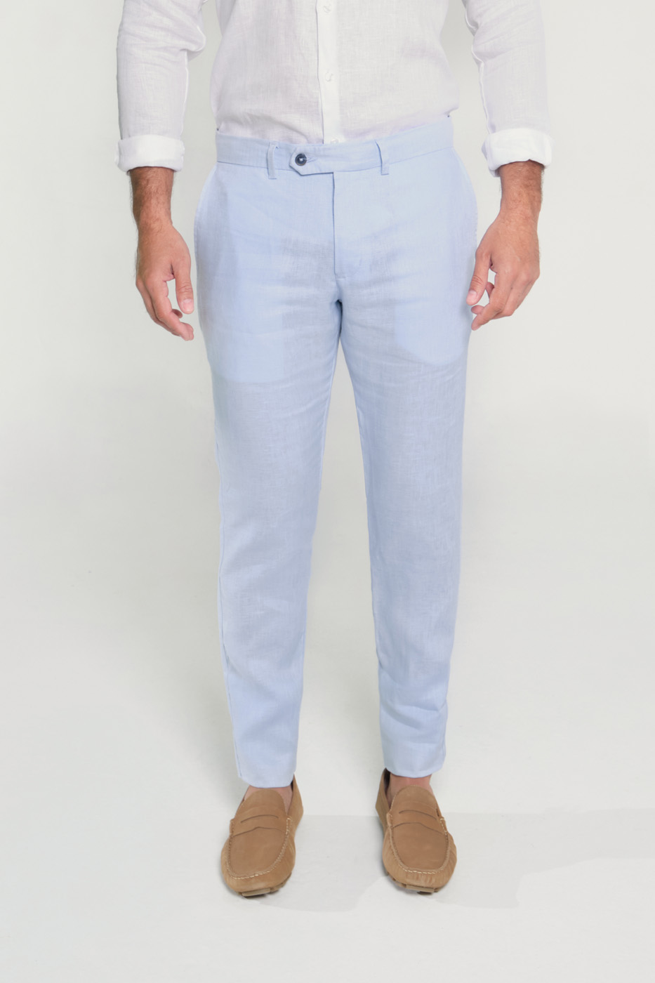 Pantalón Slim Lino Azul Sky Way