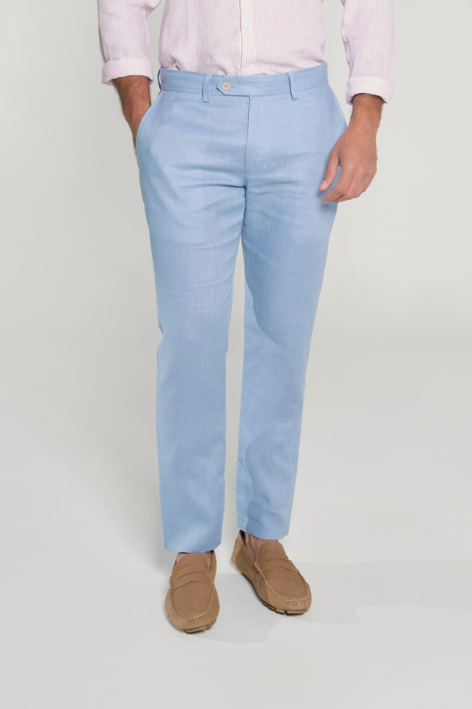 Pantalón Slim Lino Cool Blue