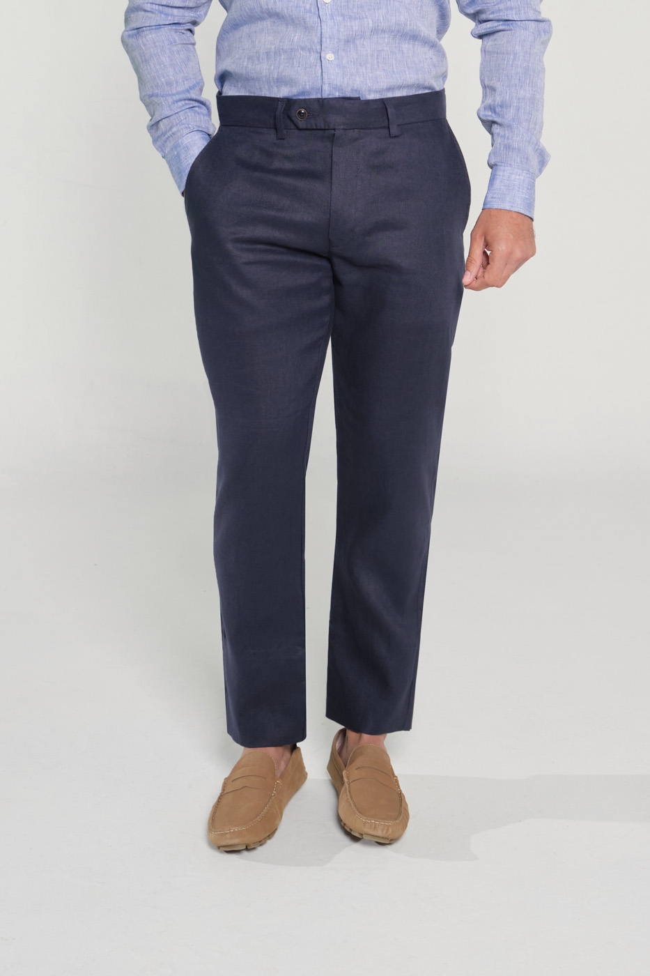 Pantalón Slim Lino Azul Navy