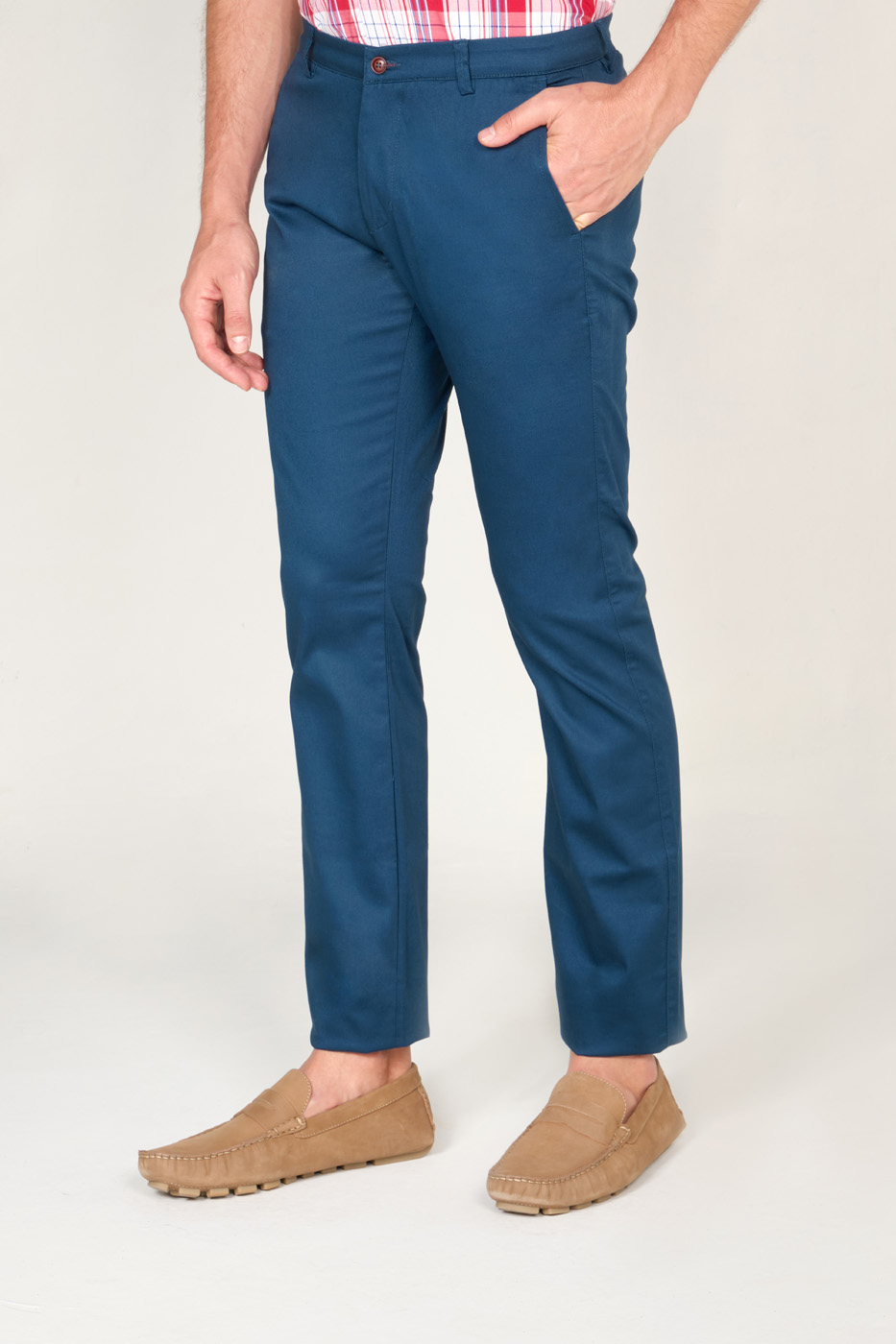 Pantalon Slim Fit Dril Azul Pétroleo