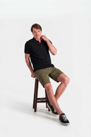 Bermuda Chino Slim Dril Verde Militar