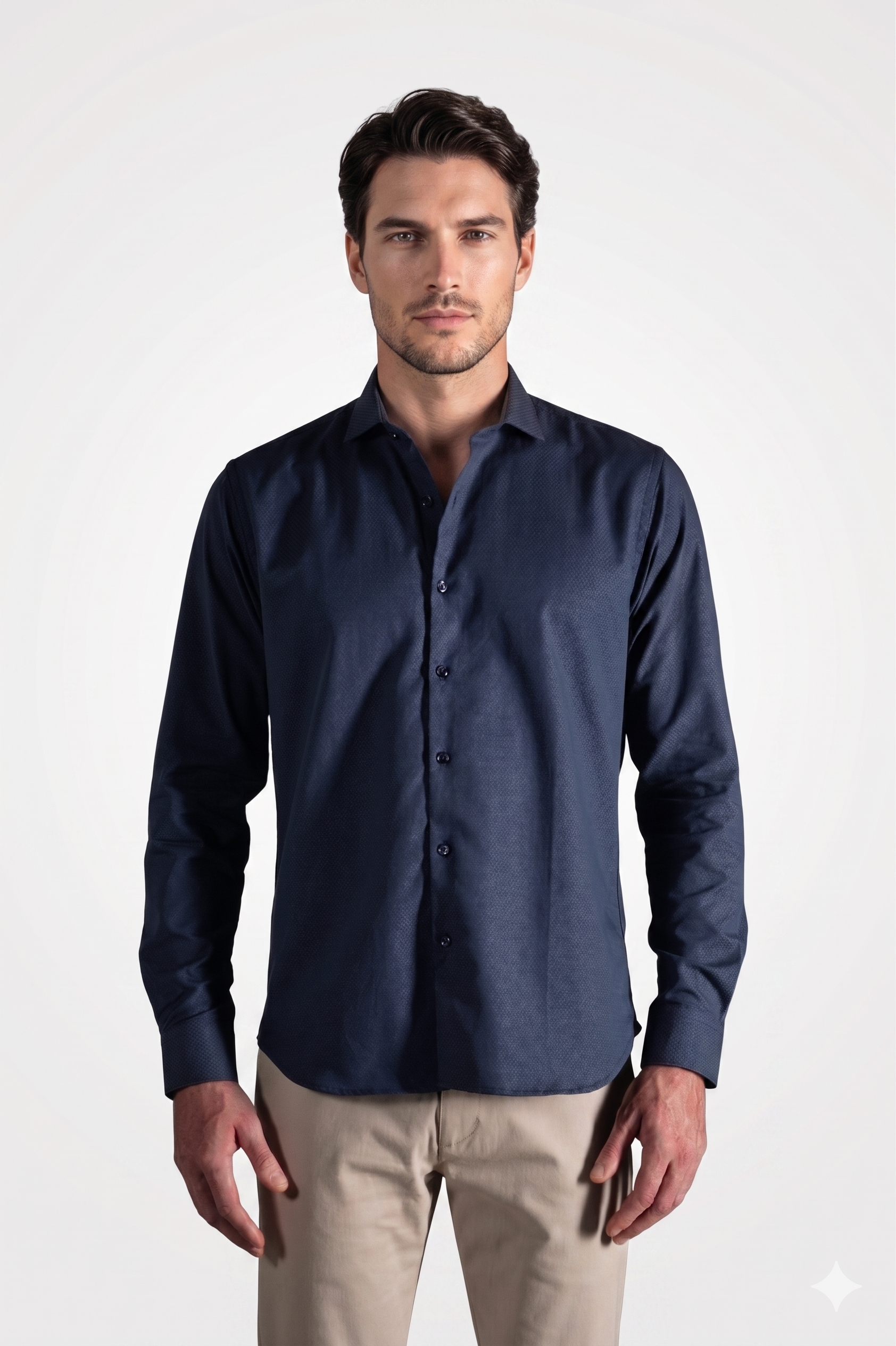 Camisa Rafael Cure en algodón pima, suave y duradera. Classic fit ideal para looks elegantes.