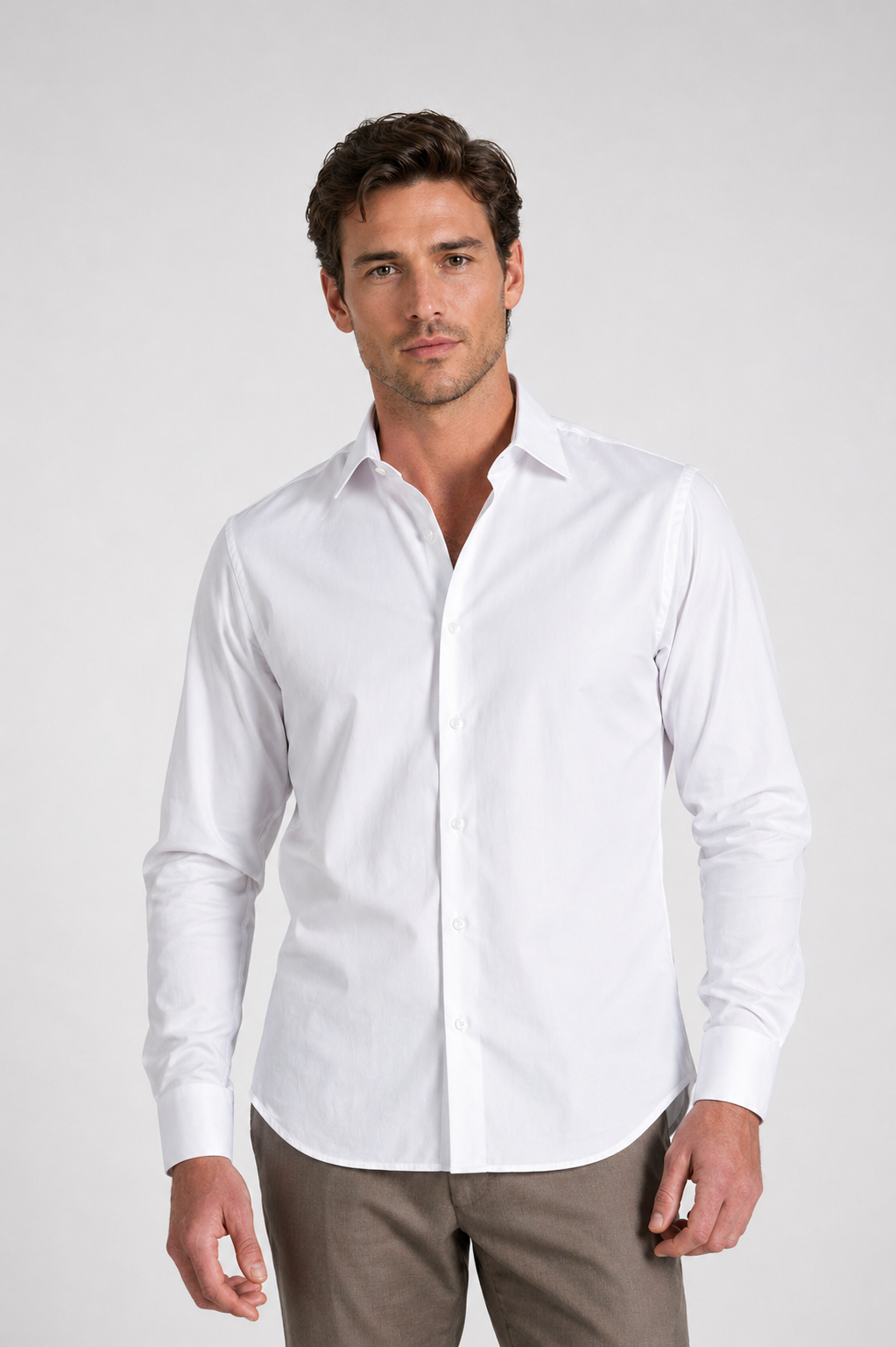 Camisa Classic Algodon Blanco Piqué