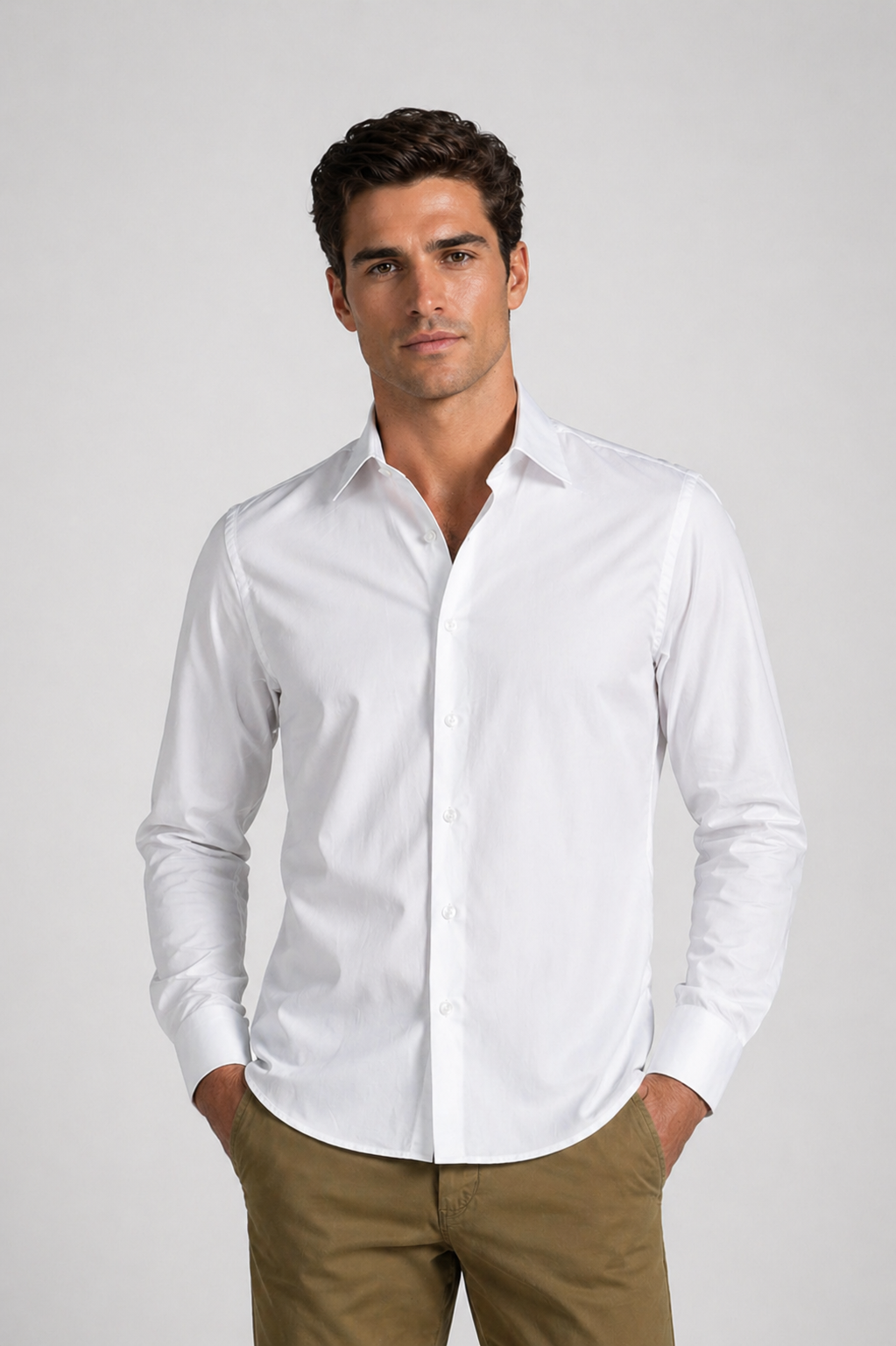 Camisa Rafael Cure en algodón pima, suave y duradera. Classic fit ideal para looks elegantes.