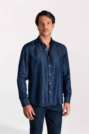 Camisa Classic Tencel Azul Indigo