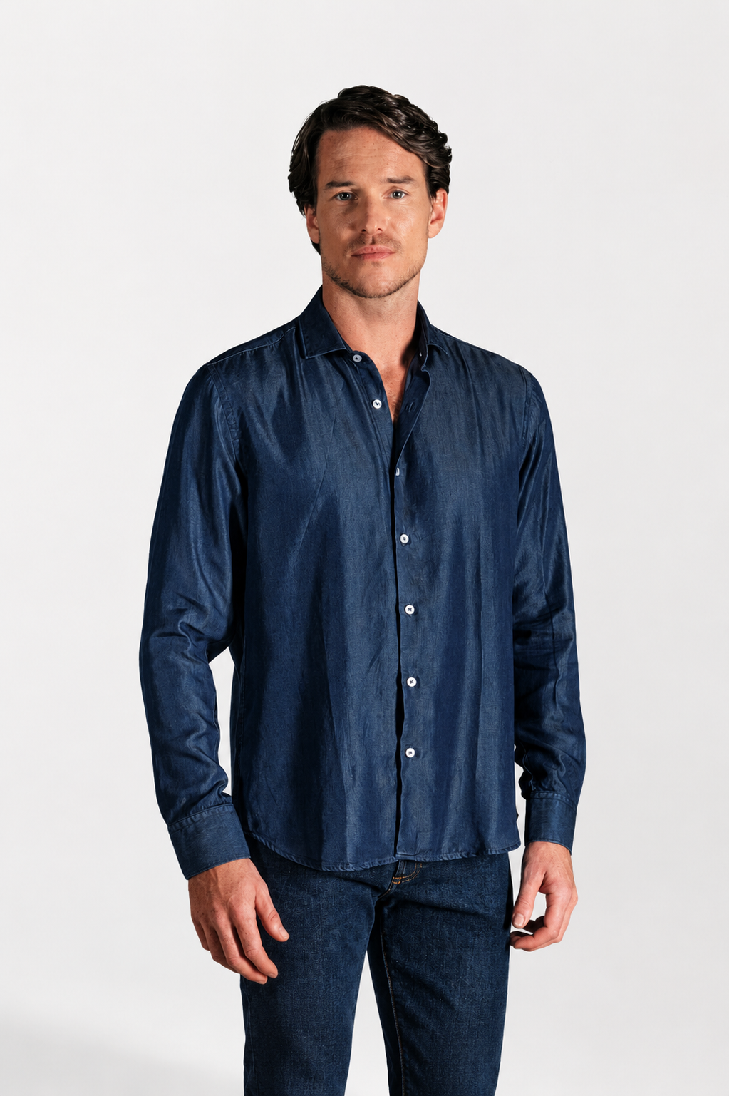 Camisa Classic Tencel Azul Indigo