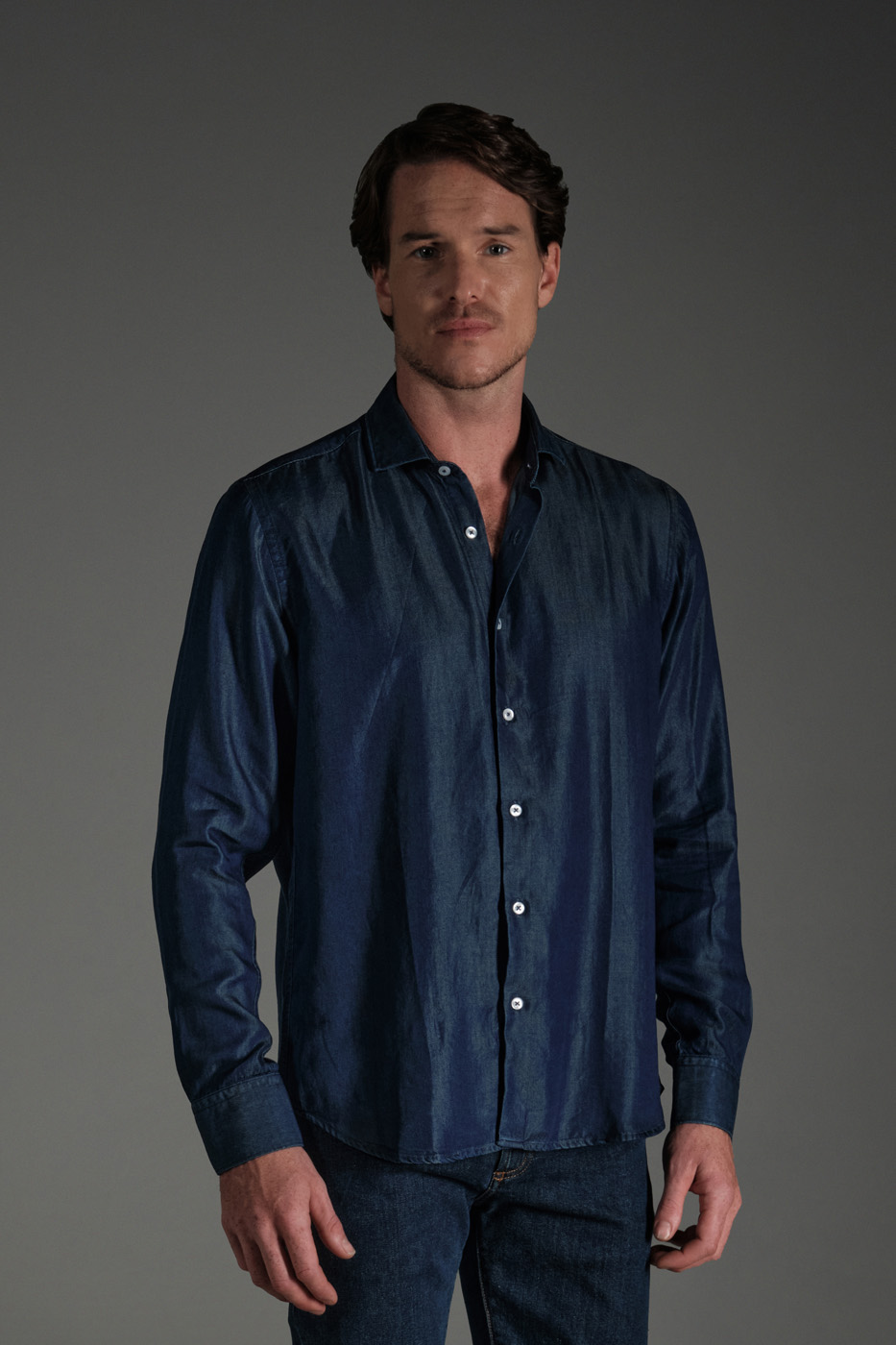 Camisa Classic Tencel Azul Indigo