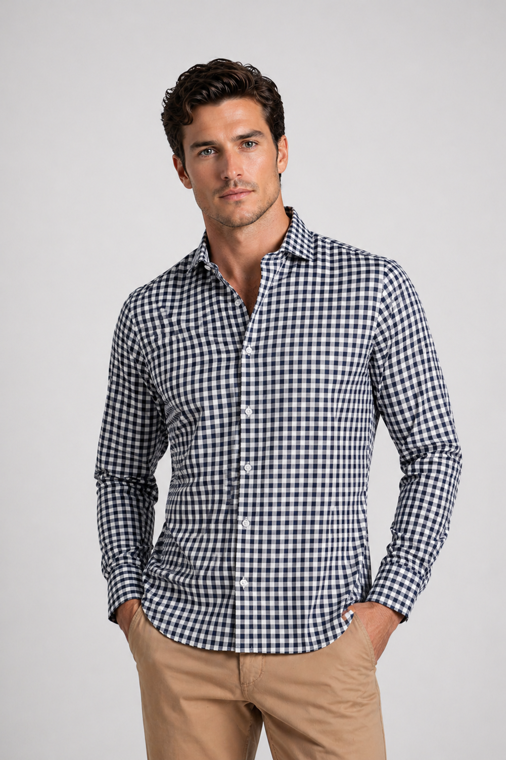 Camisa Rafael Cure en algodón pima, suave y duradera. Classic fit ideal para looks elegantes.