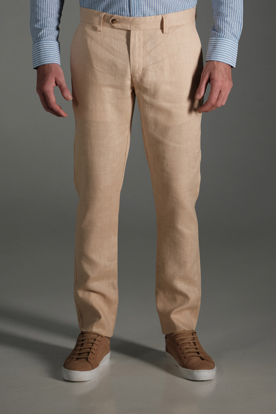 Pantalon Slim Lino Beige