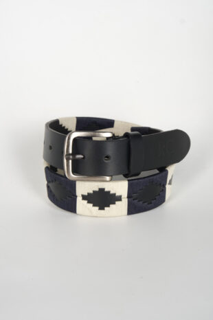 Correa Cuero Tejida Azul Navy