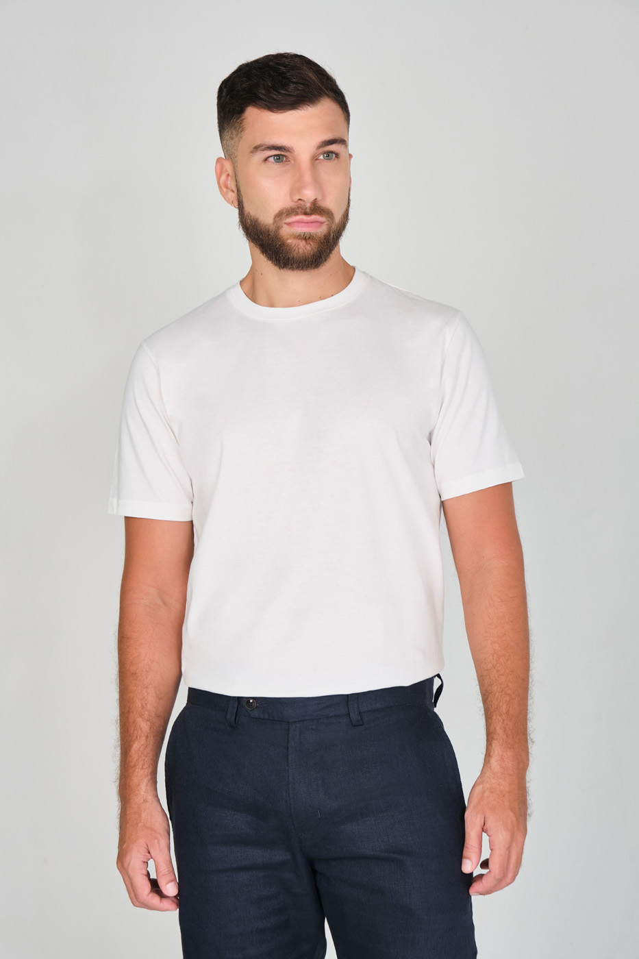 T-shirt Slim Fit 100% Algodón Blanco Perla