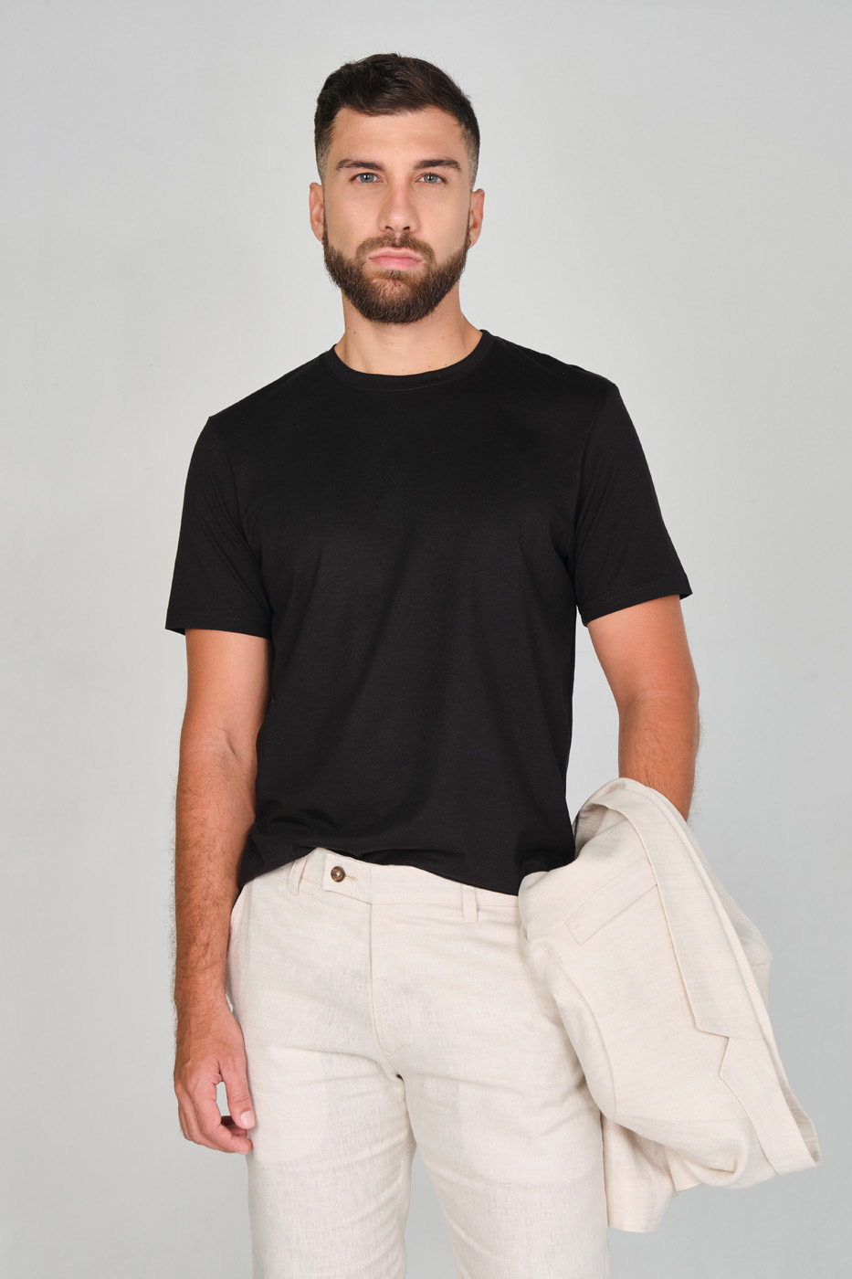T-shirt Slim Fit 100% Algodón Negro