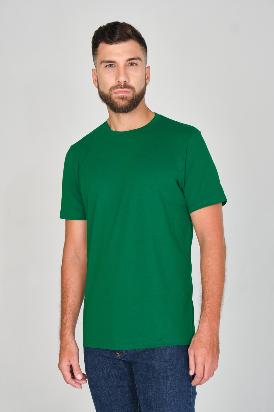 T-shirt Slim Fit 100% Algodón Verde Oscuro