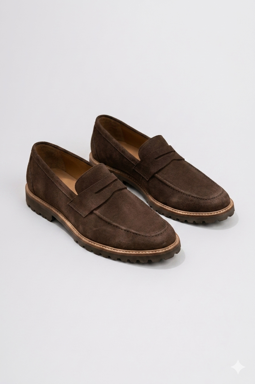 Mocasín Nobuck marrón de Rafael Cure para hombre en 100% cuero. Suave, resistente y de acabado premium, con suela tipo tractor que brinda tracción y estabilidad. Interior en cuero para mayor confort y transpirabilidad. Ideal para un look casual moderno y versátil.