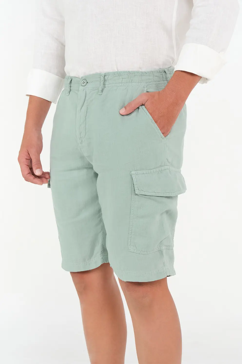 Bermuda Cargo Slim Fit 100% Verde