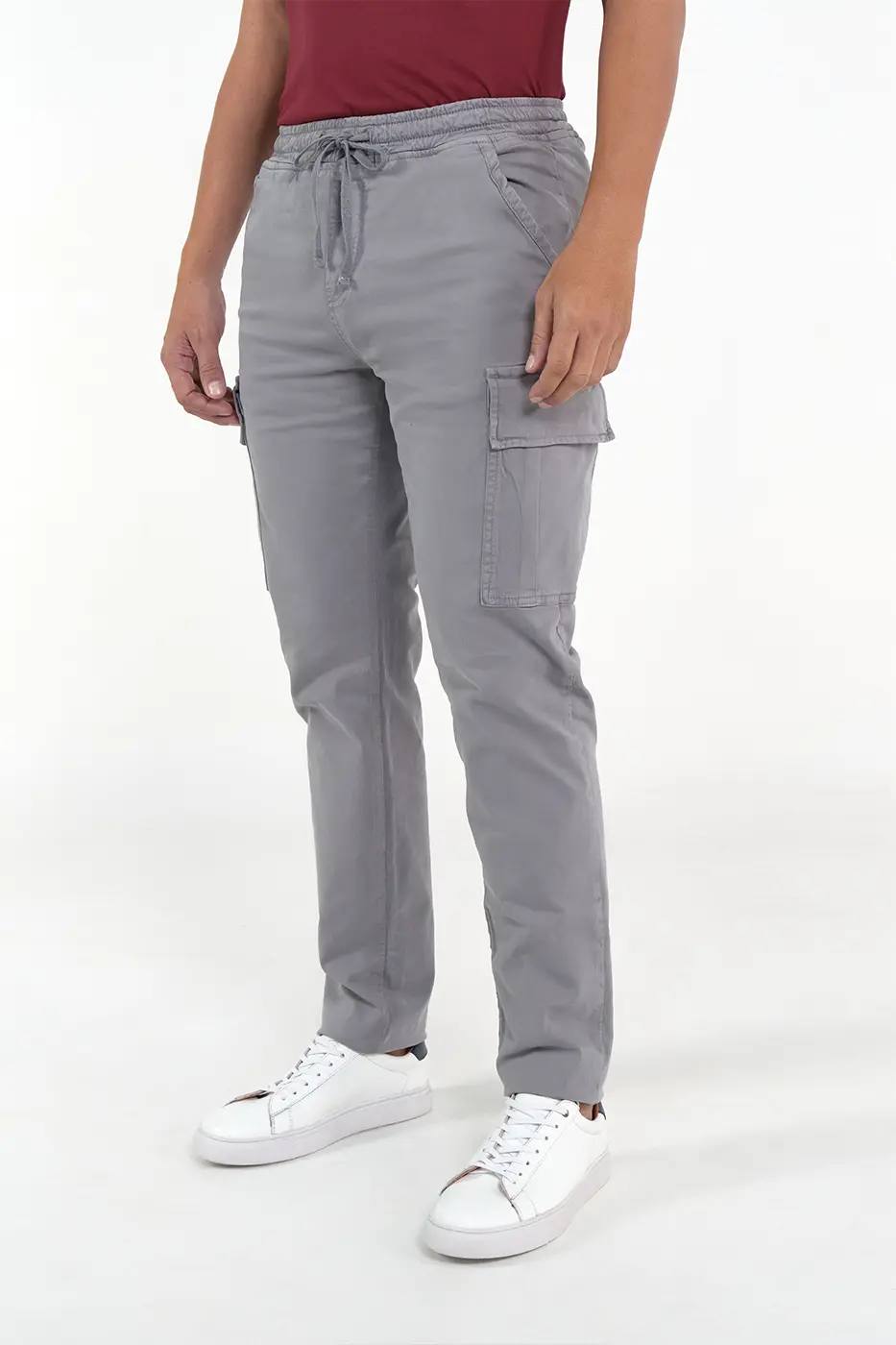 Pantalón Cargo Slim Fit Mezcla Algodón Gris