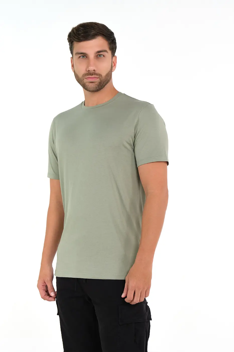T-shirt Slim Fit 100% Algodón Verde Claro