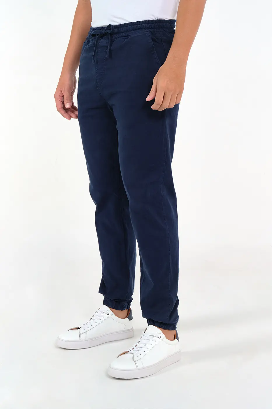 Pantalón Jogger Slim Fit Mezcla Algodón Azul Oscuro