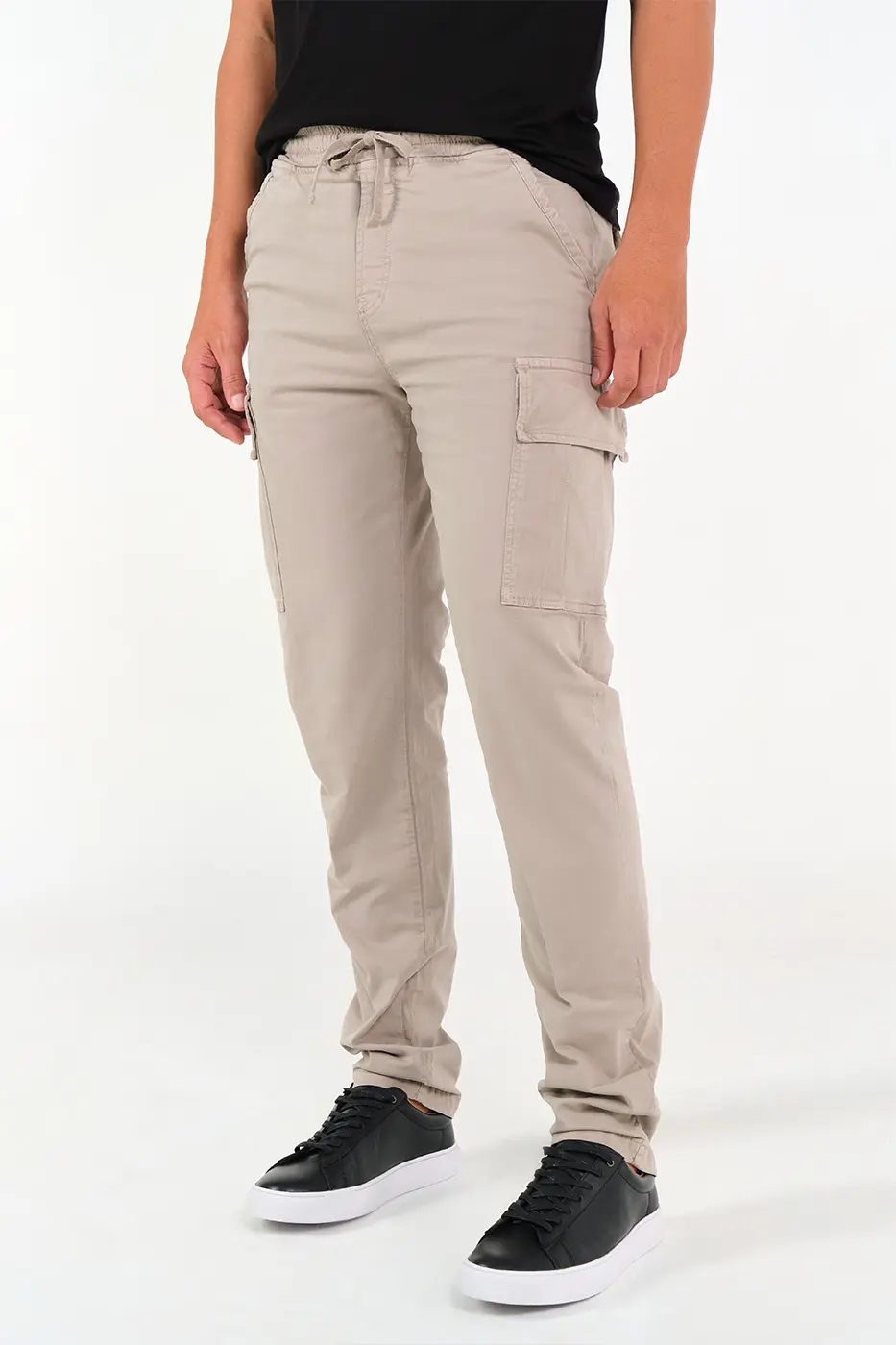 Pantalón Cargo Slim Fit Mezcla Algodón Beige