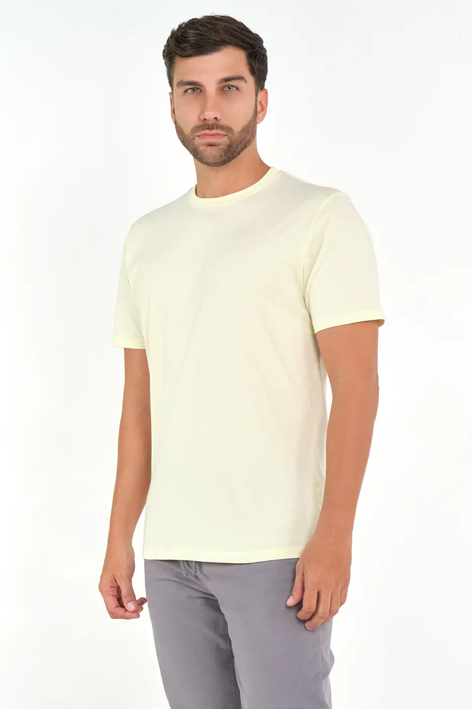 T-shirt Slim Fit 100% Algodón Amarillo