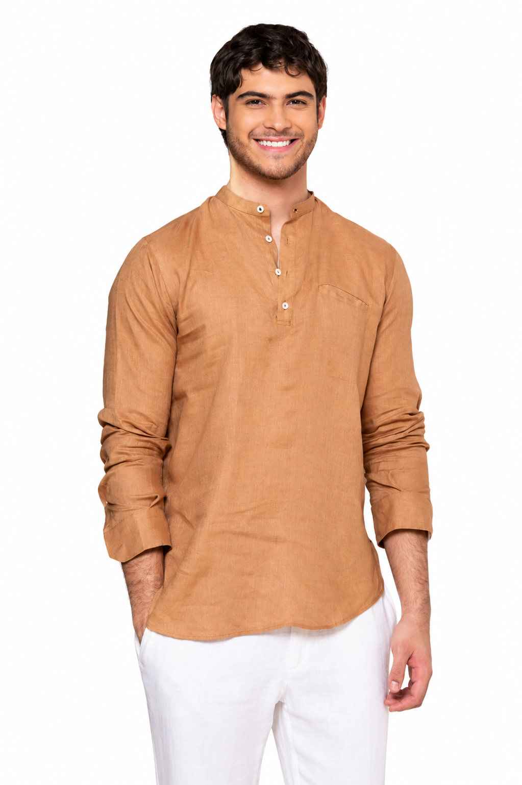 Camisa Mykonos Lino Moka