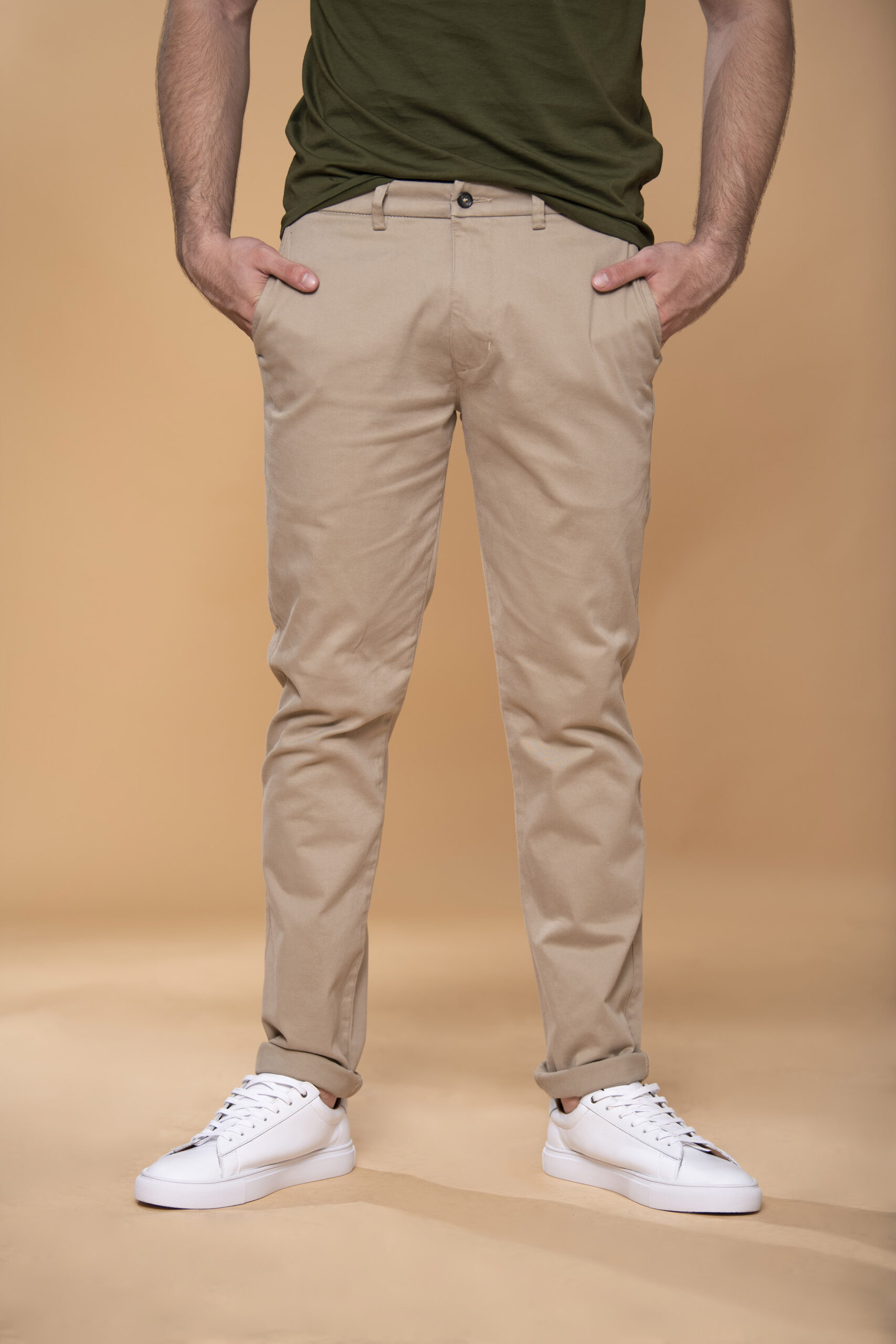 Pantalón Slim Fit Mezcla Algodón Camel