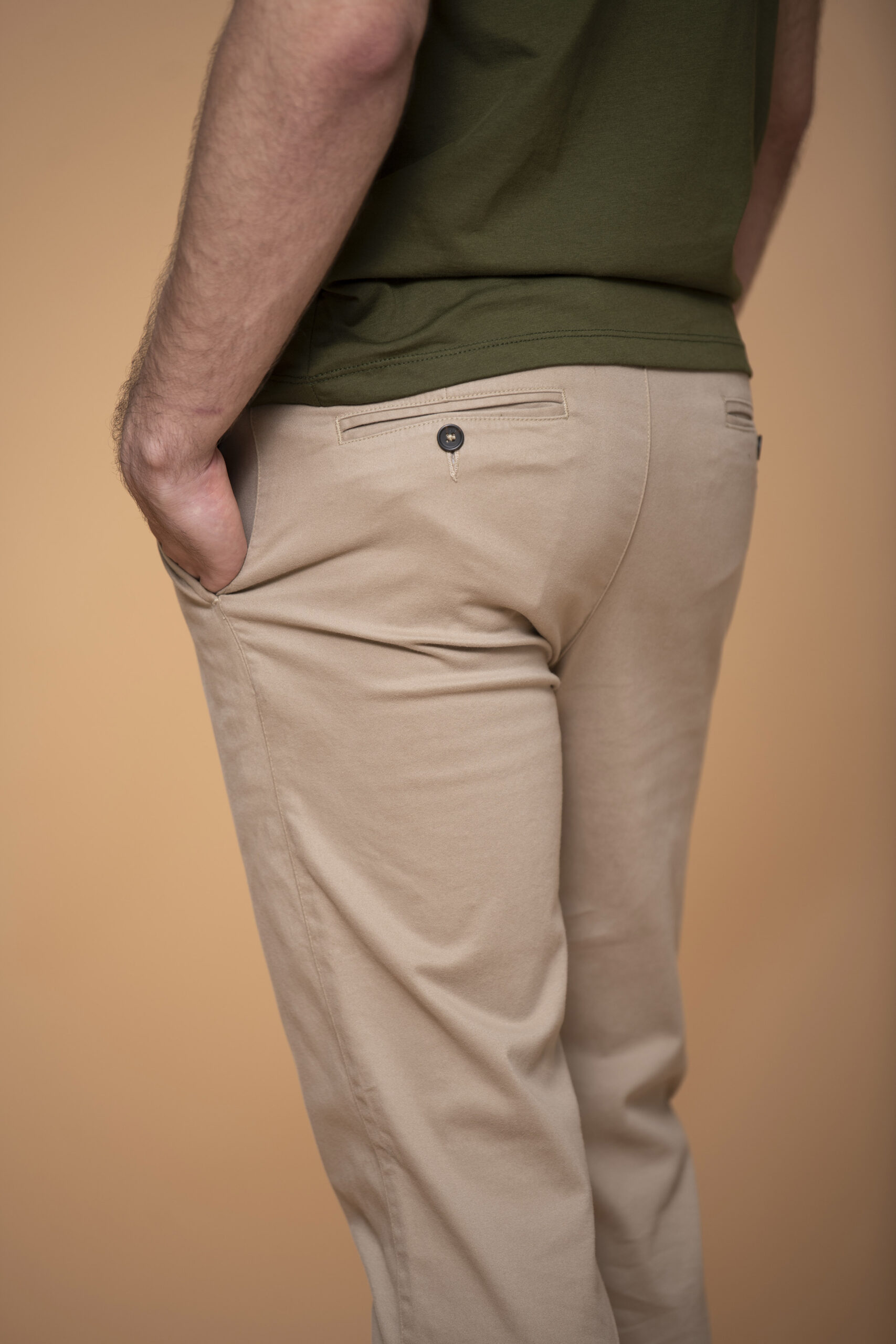 Pantalón Slim Fit Mezcla Algodón Camel - Imagen 5