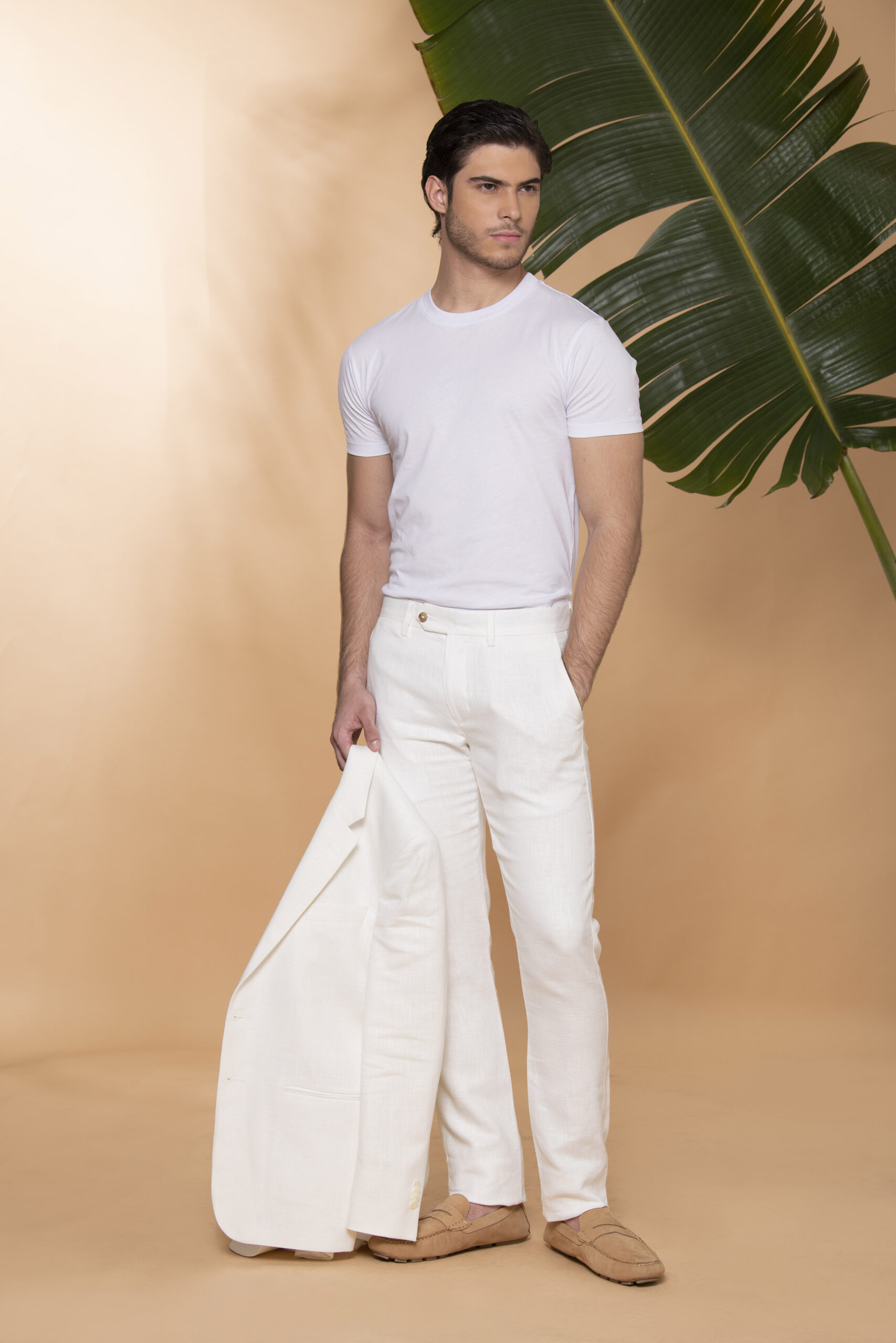 Traje Slim Fit 100% Lino Marfil - Imagen 2