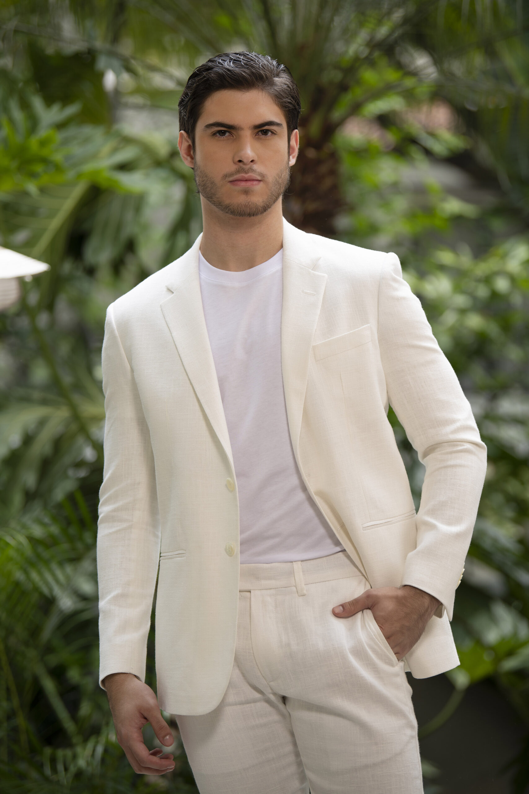 Traje Slim Fit 100% Lino Marfil - Imagen 6