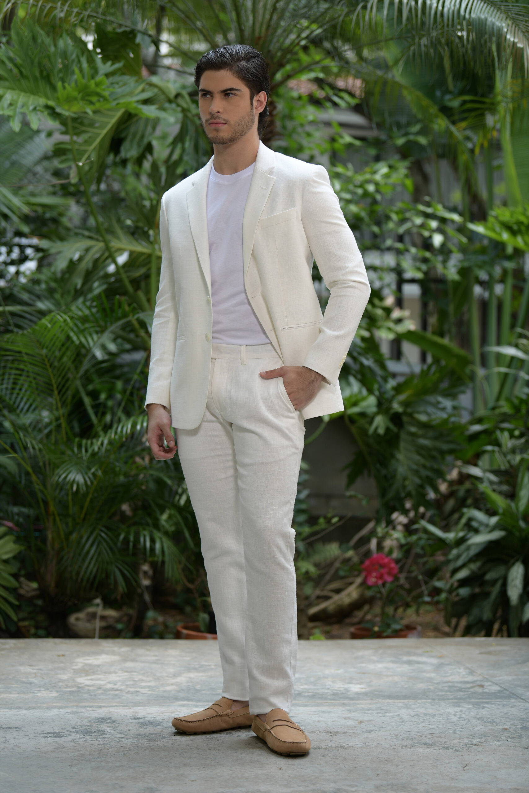 Traje Slim Fit 100% Lino Marfil - Imagen 8