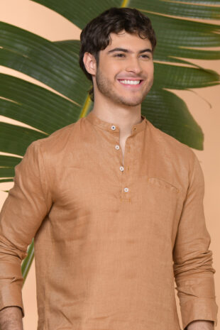 Camisa Mykonos Lino Moka