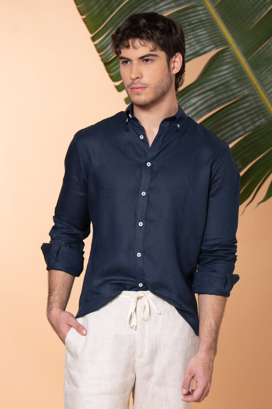 Camisa Sirocco Lino Azul Navy