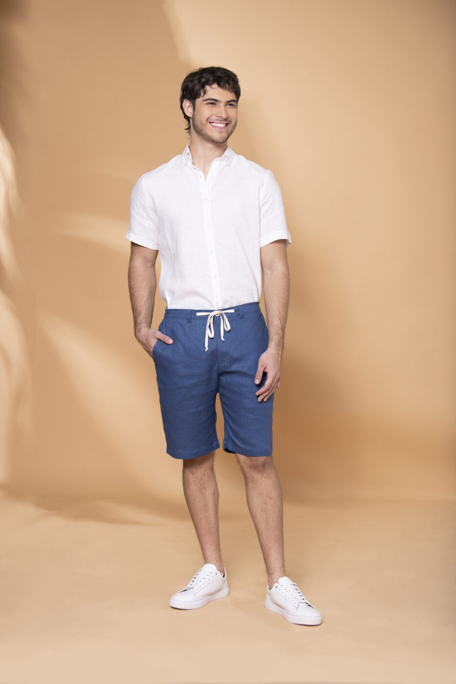 Bermuda Portofino Lino Azul Petróleo - SKU 702250130