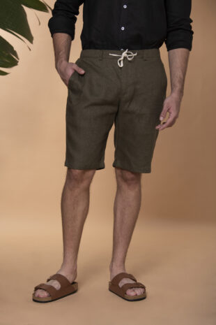 Bermuda Portofino Lino Verde Oliva - SKU 702250116