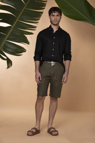 Bermuda Portofino Lino Verde Oliva - SKU 702250116