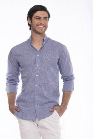 Camisa Algodón Azul Cuadros - SKU 1052540025