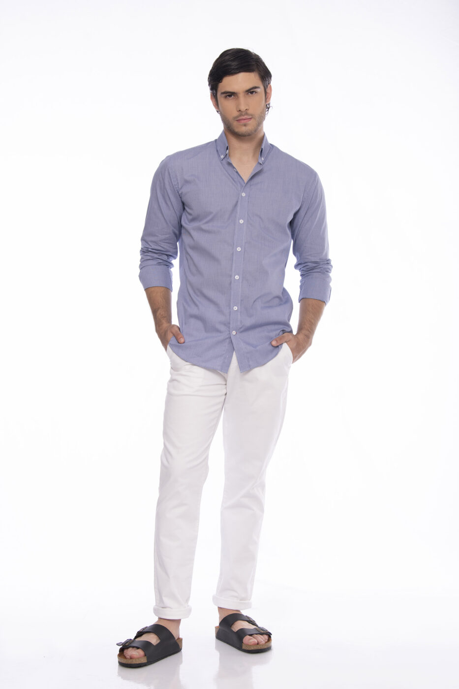 Camisa Algodón Azul Cuadros - SKU 1052540025