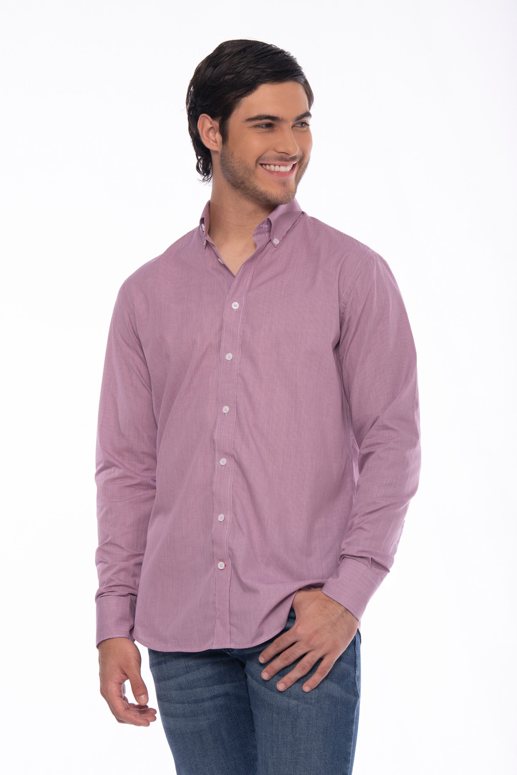 Camisa Algodón Morado Cuadros - SKU 1052540026