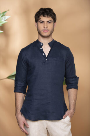 Camisa Mykonos Lino Azul Navy - SKU 705250226