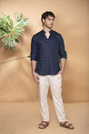 Camisa Mykonos Lino Azul Navy - SKU 705250226