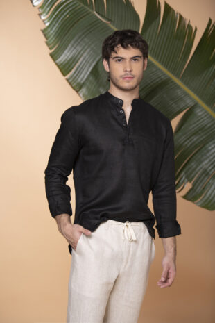 Camisa Mykonos Lino Negro - SKU 705250229