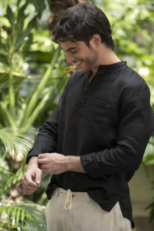 Camisa Mykonos Lino Negro - SKU 705250229