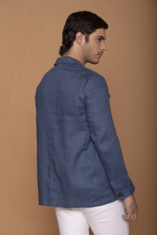 Chaqueta Safari Lino Azul Spark - SKU 70425012