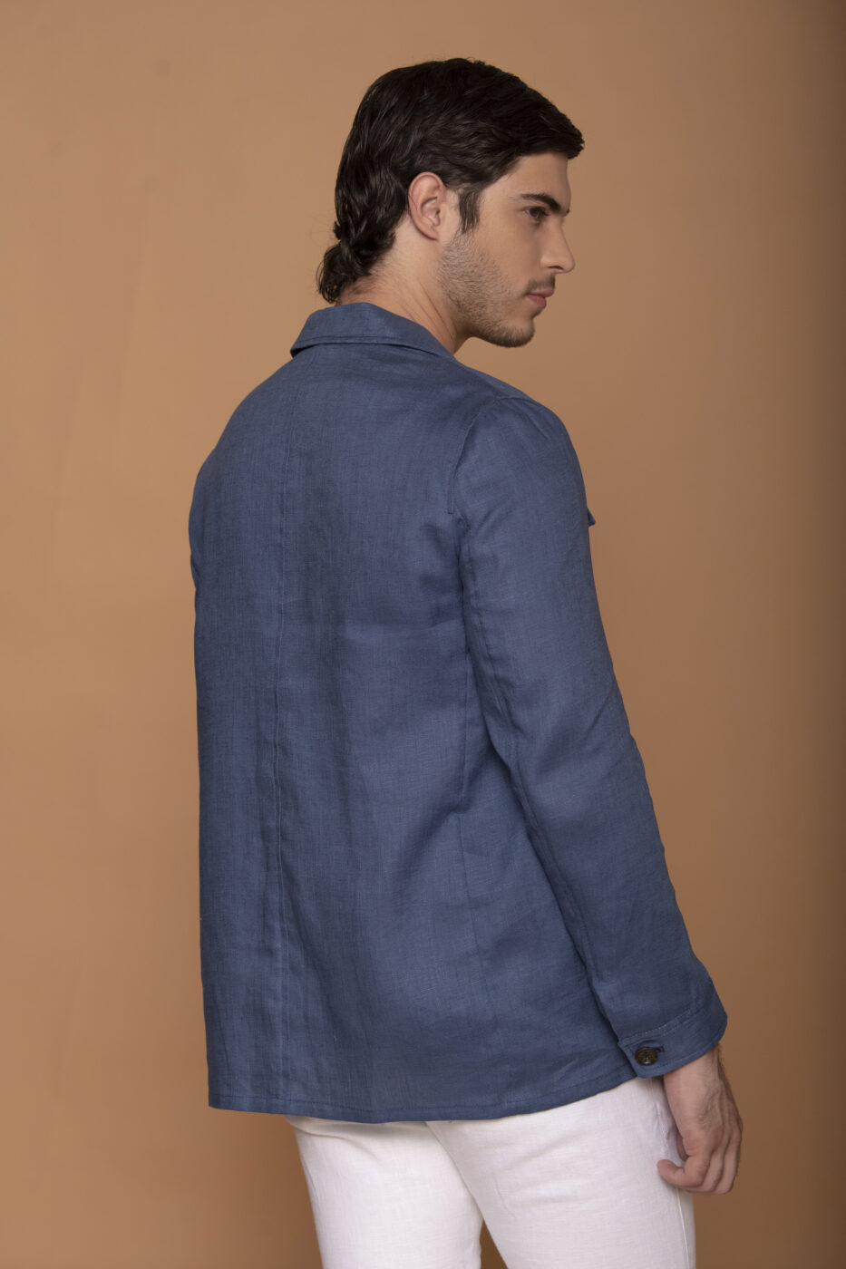 Chaqueta Safari Lino Azul Spark - SKU 70425012