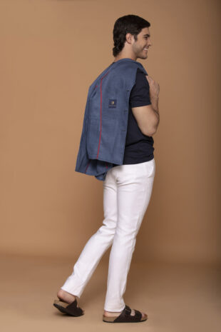 Chaqueta Safari Lino Azul Spark - SKU 70425012