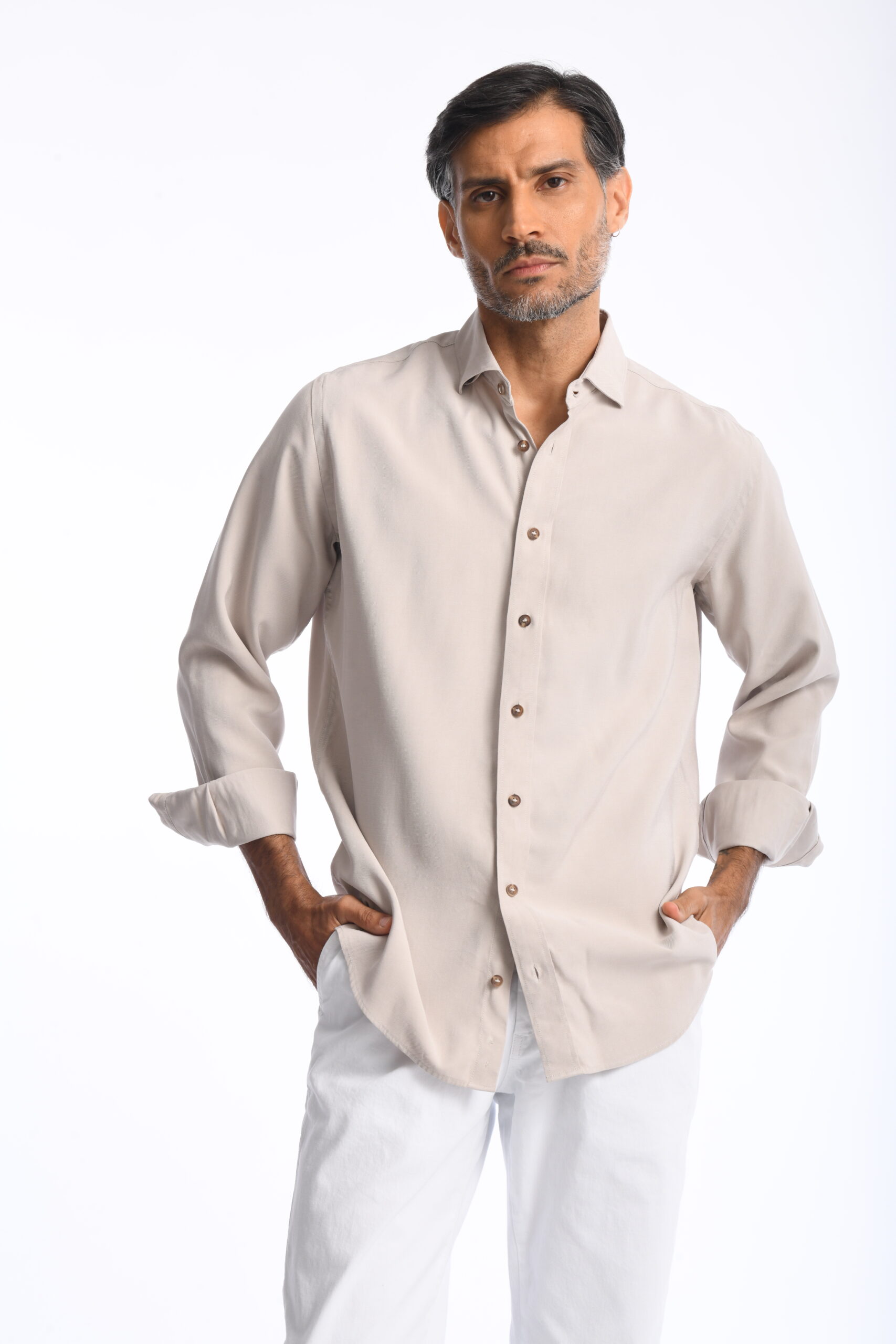 Camisa Cefiro Beige Claro