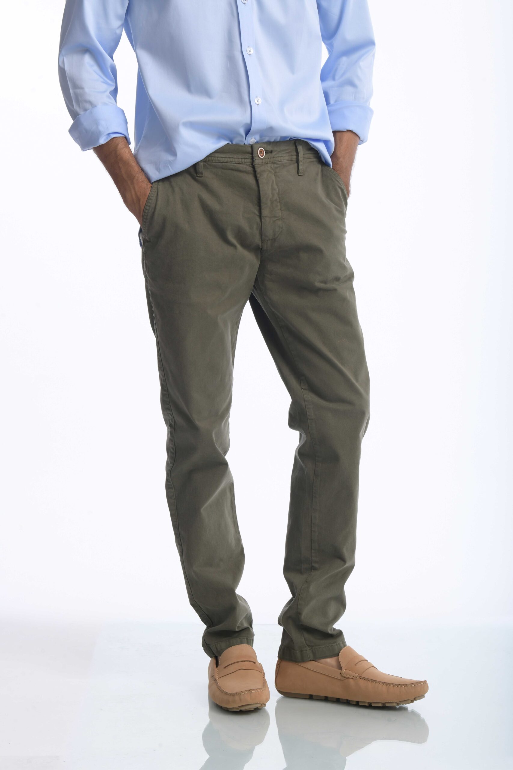 Pantalón Chino Dril Verde Militar - Imagen 5